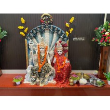 Lord Shivparvati with Ganesha and SriKrisha Idol